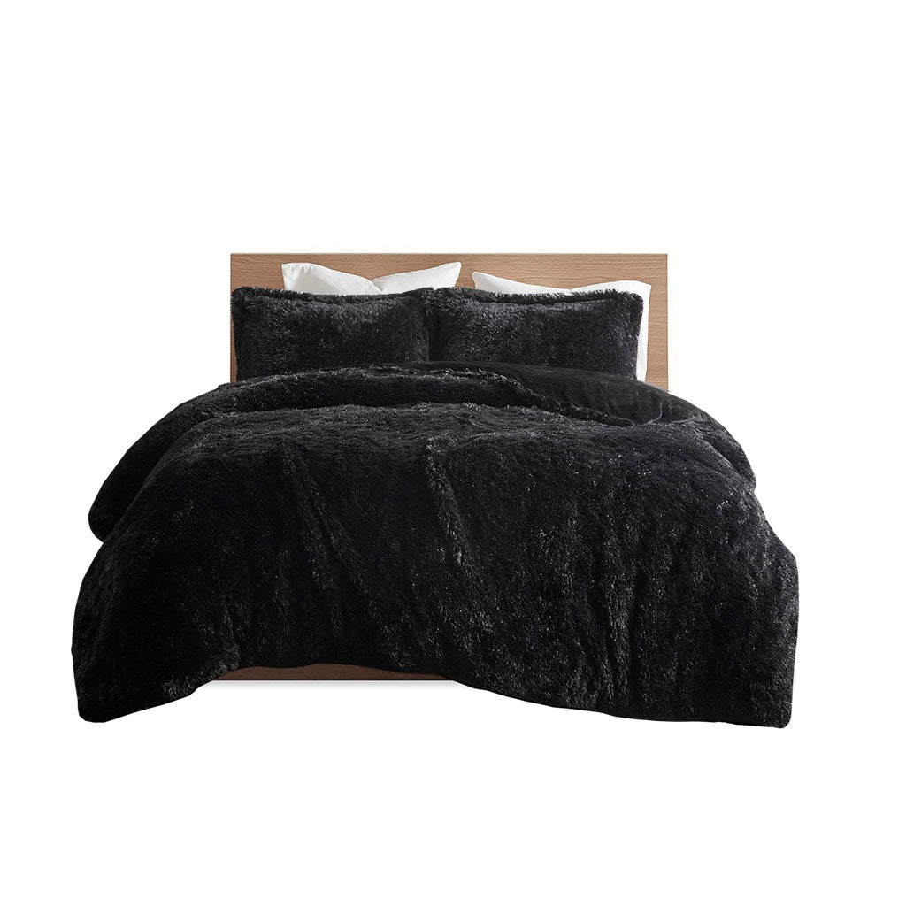 Malea Shaggy Fur Duvet Cover Set