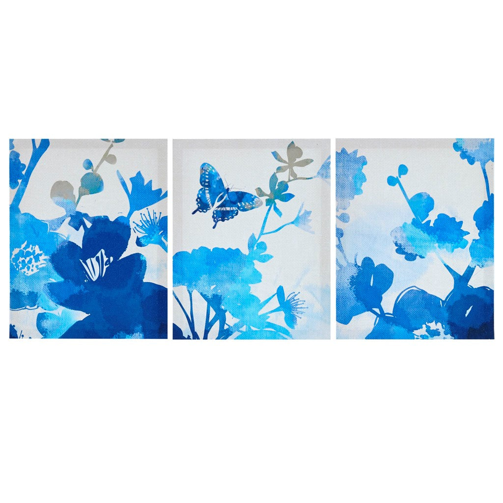 Cobalt Garden Gel Coated Canvas 3 Piece Set