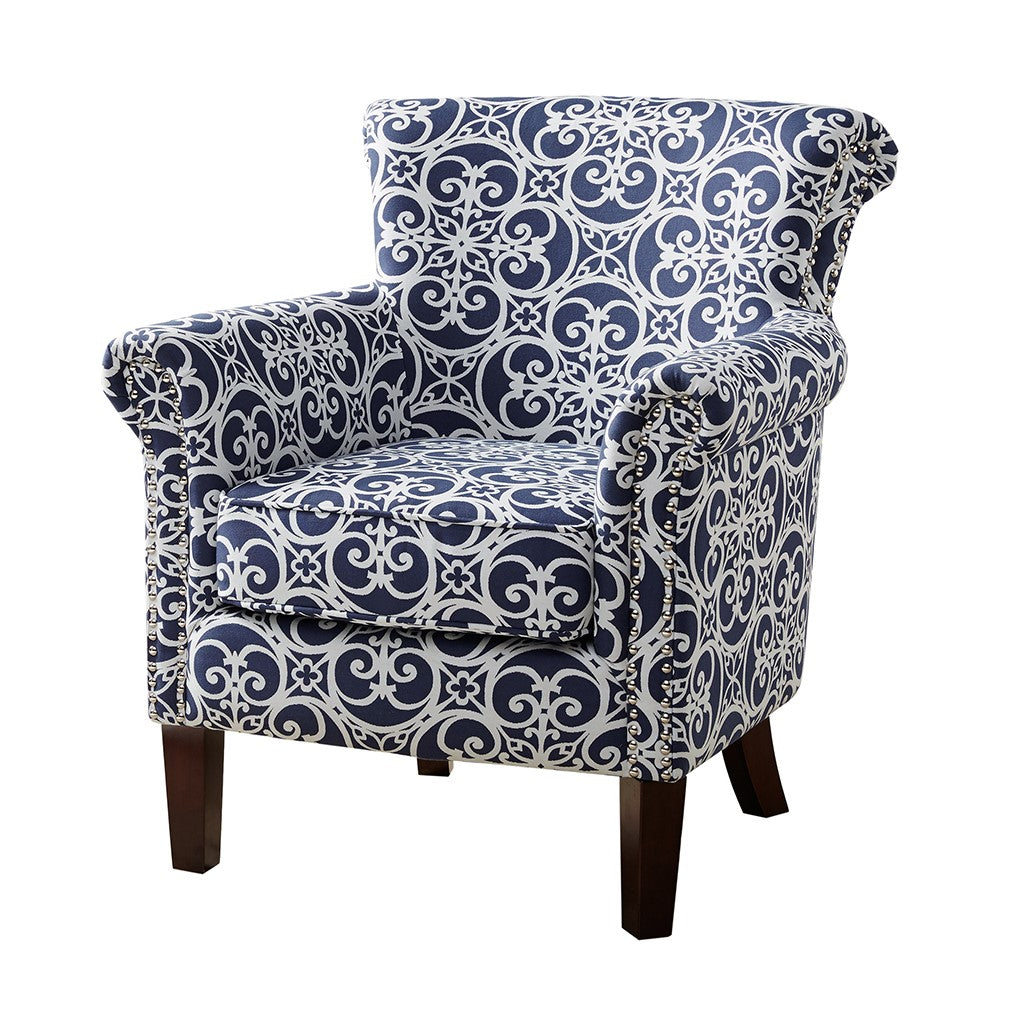 Brooke Navy Tight Back Club Chair