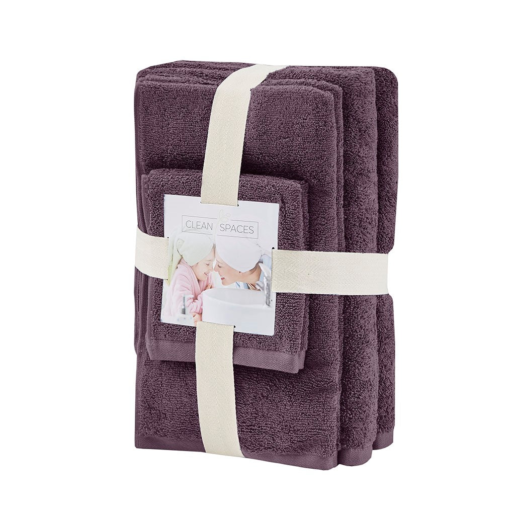 Aure 100% Cotton Solid 6 Piece Antimicrobial Towel Set