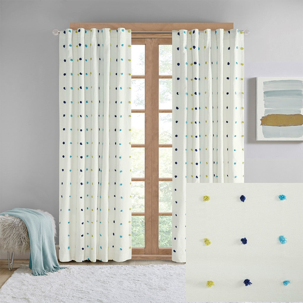 Callie Cotton Jacquard Pom Pom Window Panel