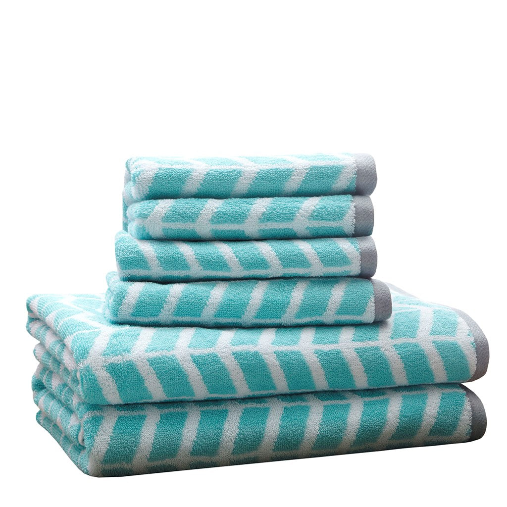 Nadia 6 Piece Cotton Jacquard Towel Set