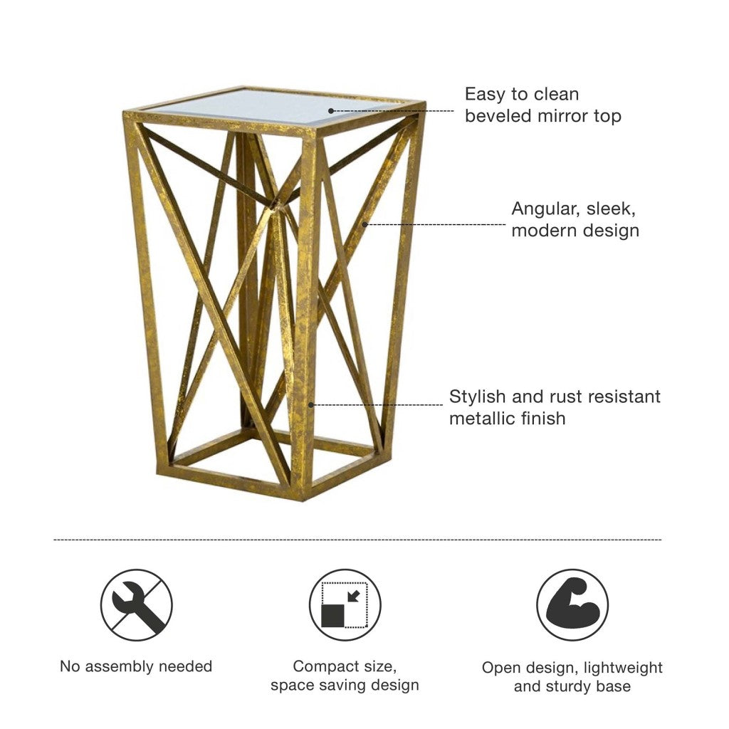 Zee Angular Mirror Accent Table