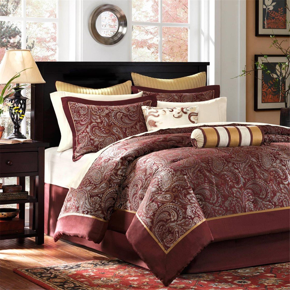 Aubrey Red 12-Piece Comforter Set Comforter Sets By Olliix/JLA HOME (E & E Co., Ltd)