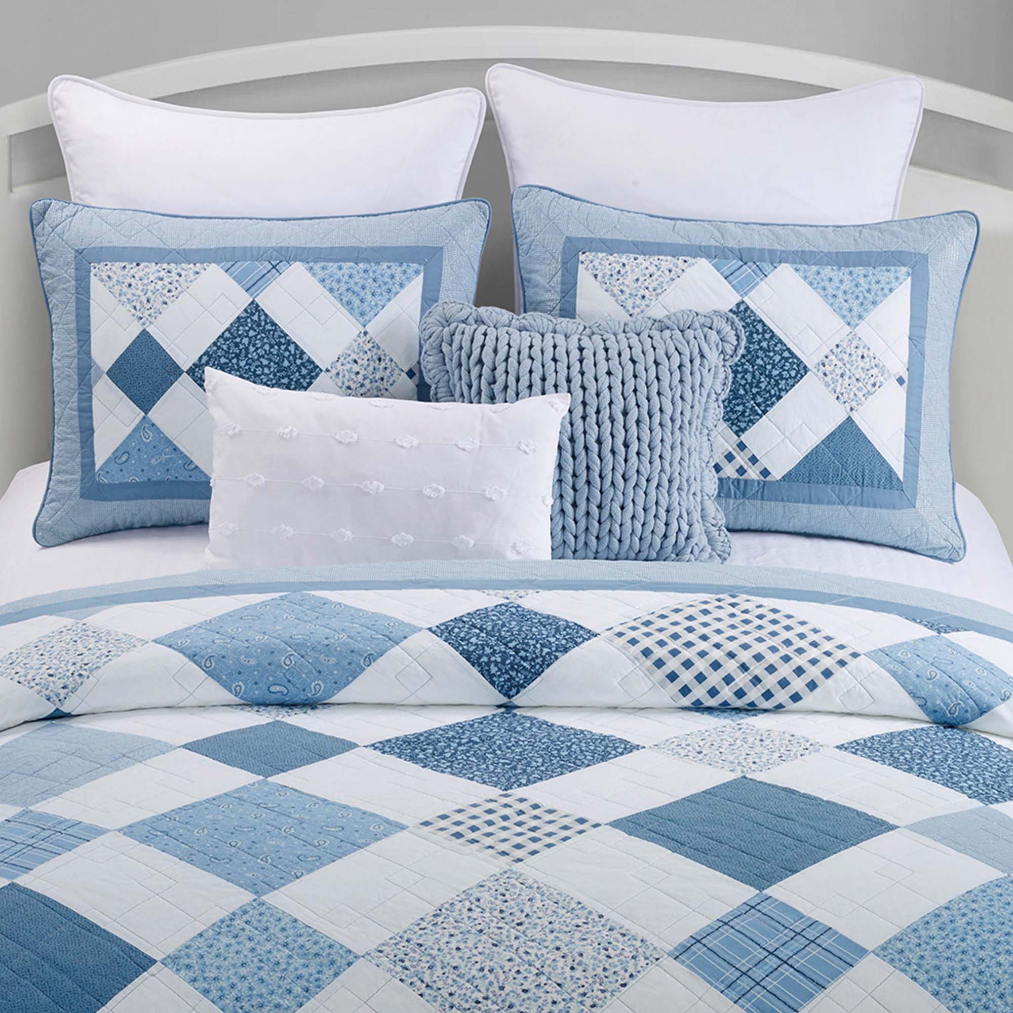 Azure Diamond 3-Piece Quilt Set Quilt Sets By Donna Sharp