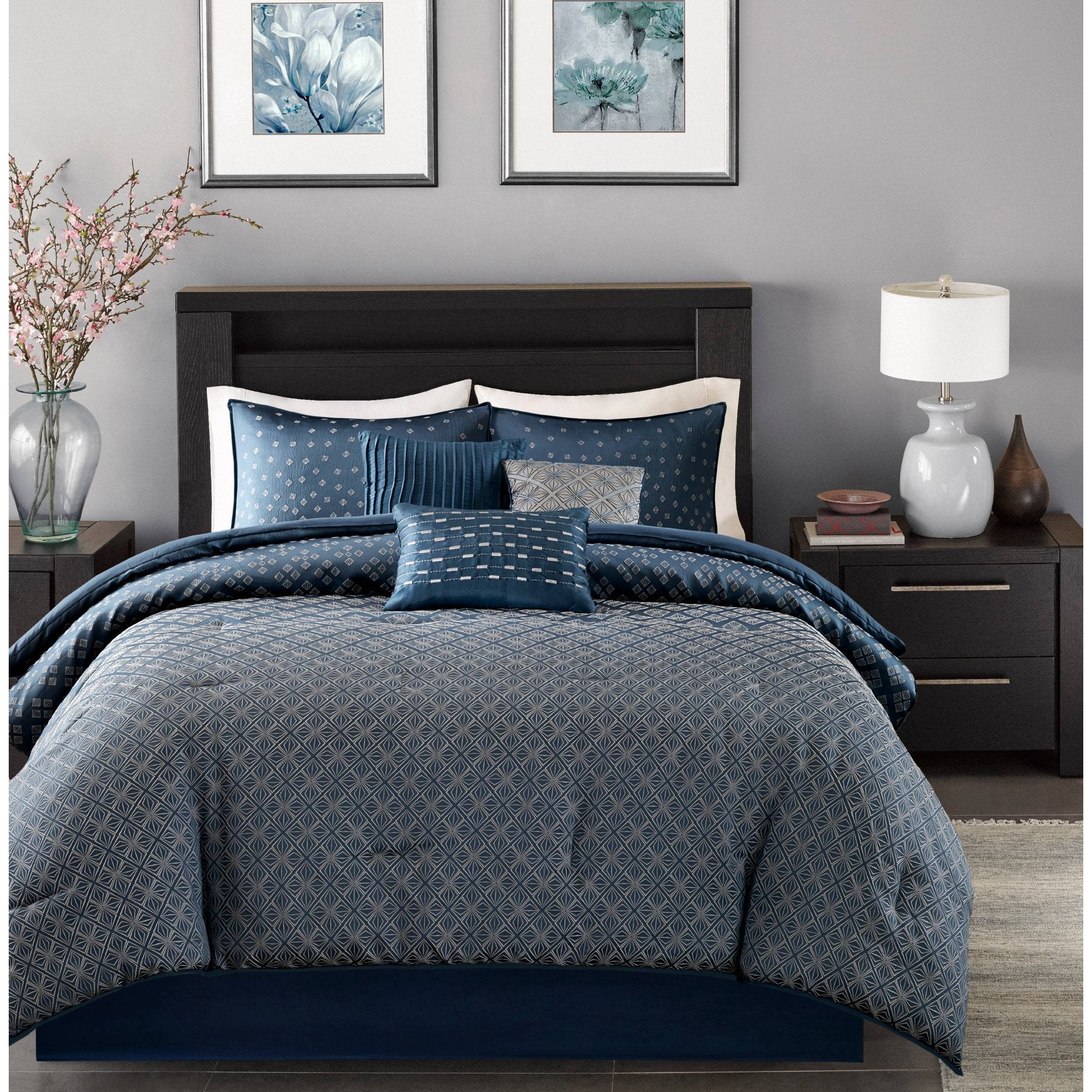 Washington Navy 7-Piece Comforter Set Comforter Sets By Olliix/JLA HOME (E & E Co., Ltd)