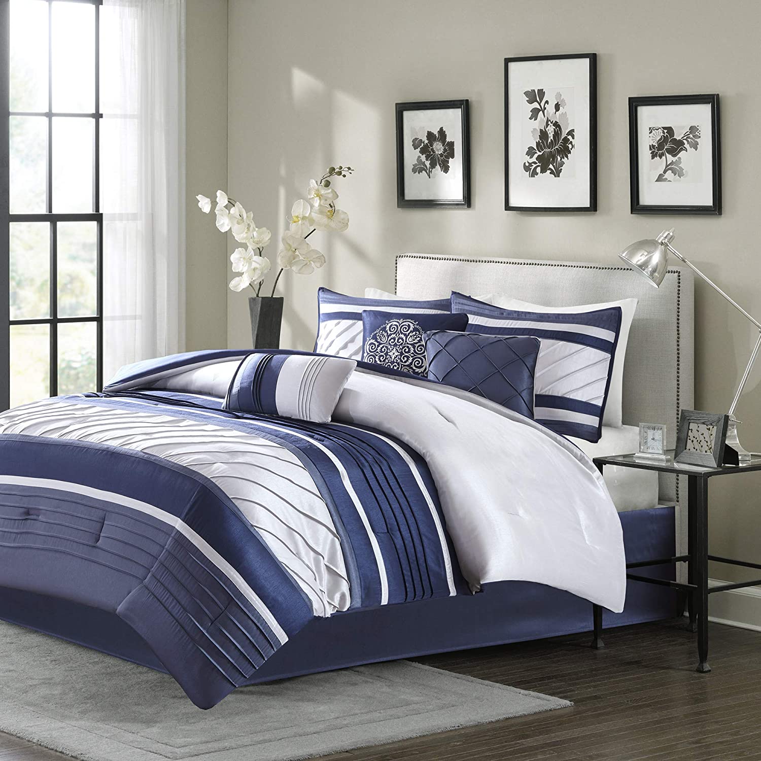 Blaire Navy 7-Piece Comforter Set Comforter Sets By Olliix/JLA HOME (E & E Co., Ltd)