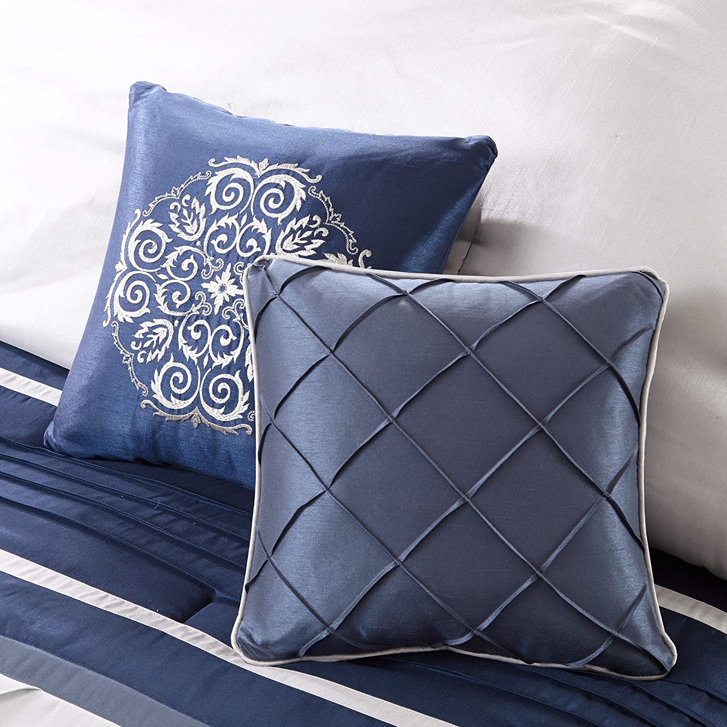 Blaire Navy 7-Piece Comforter Set Comforter Sets By Olliix/JLA HOME (E & E Co., Ltd)