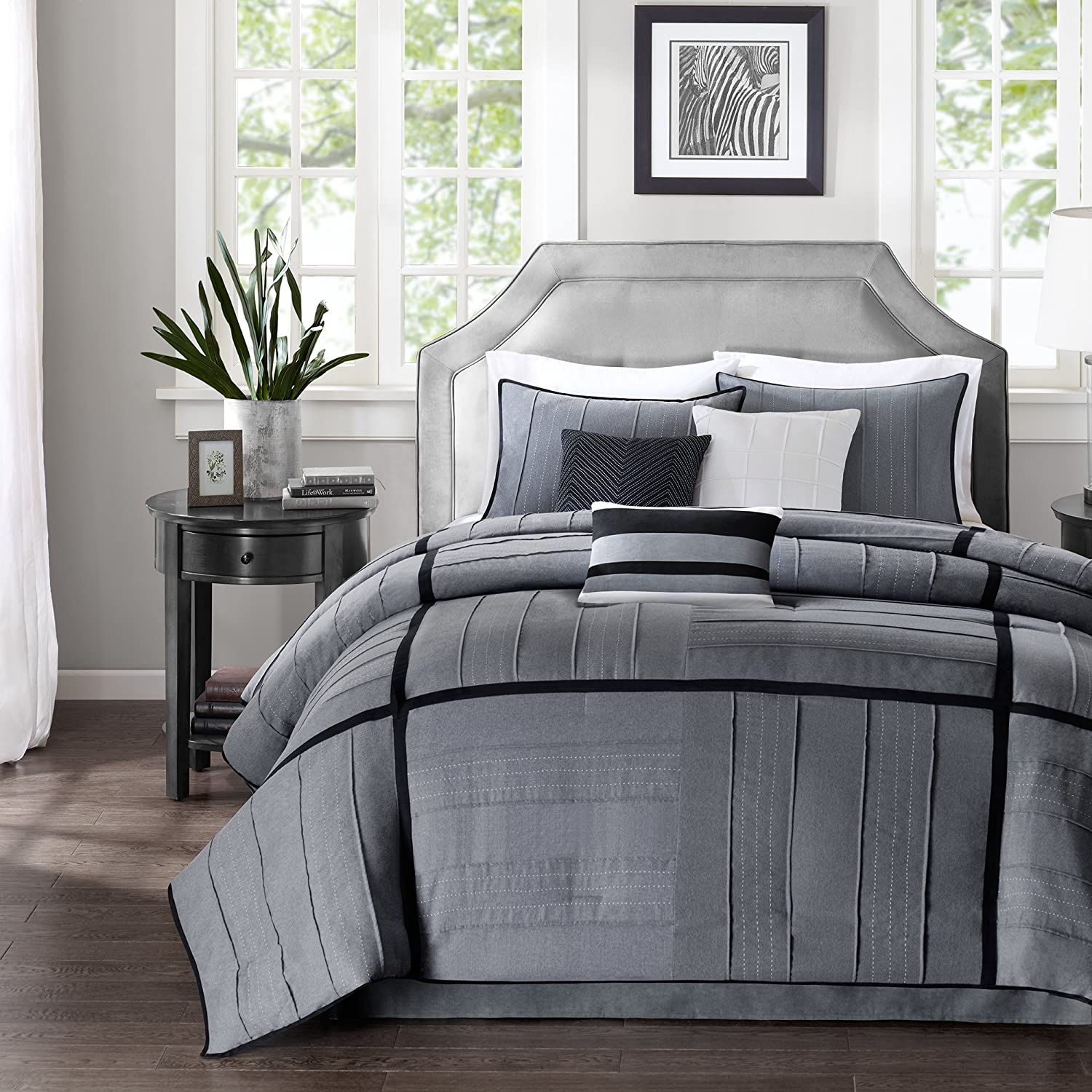 Bridgeport Grey 7-Piece Comforter Set Comforter Sets By Olliix/JLA HOME (E & E Co., Ltd)