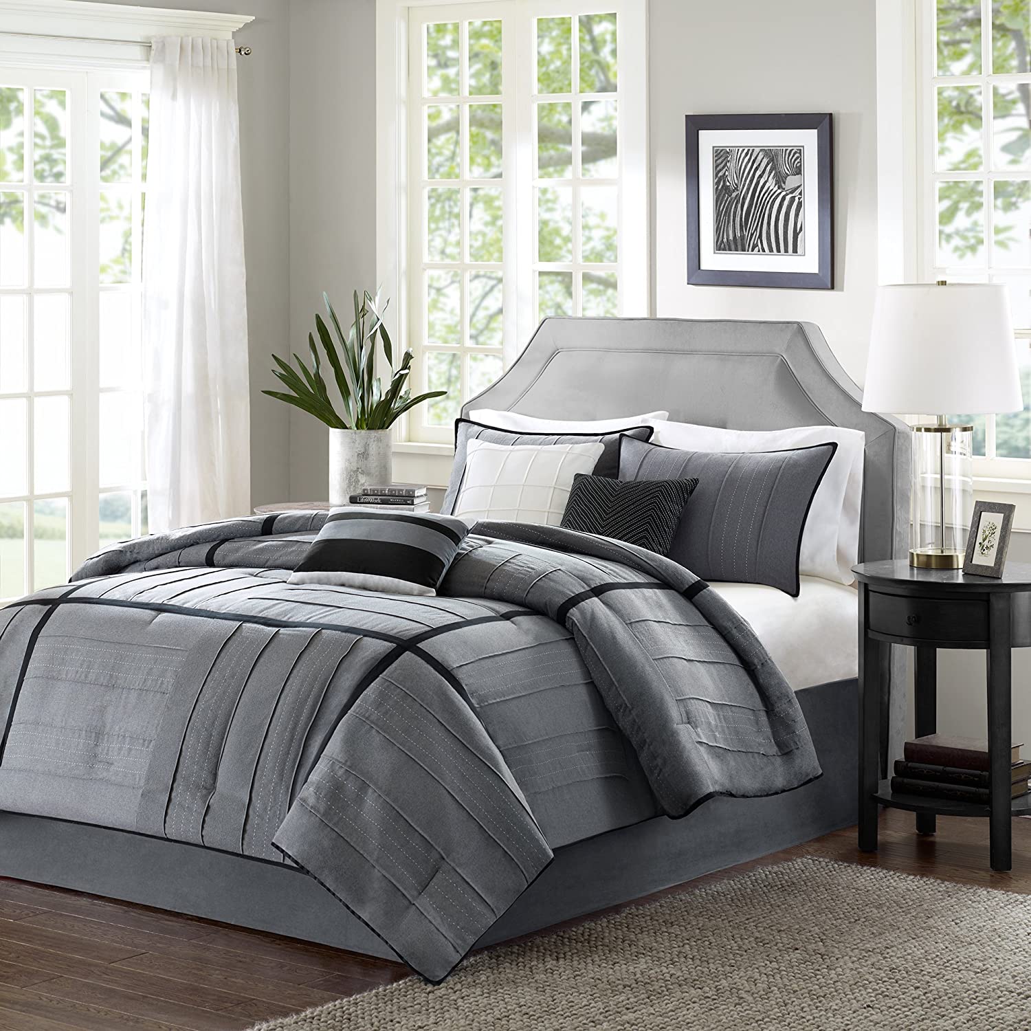 Bridgeport Grey 7-Piece Comforter Set Comforter Sets By Olliix/JLA HOME (E & E Co., Ltd)