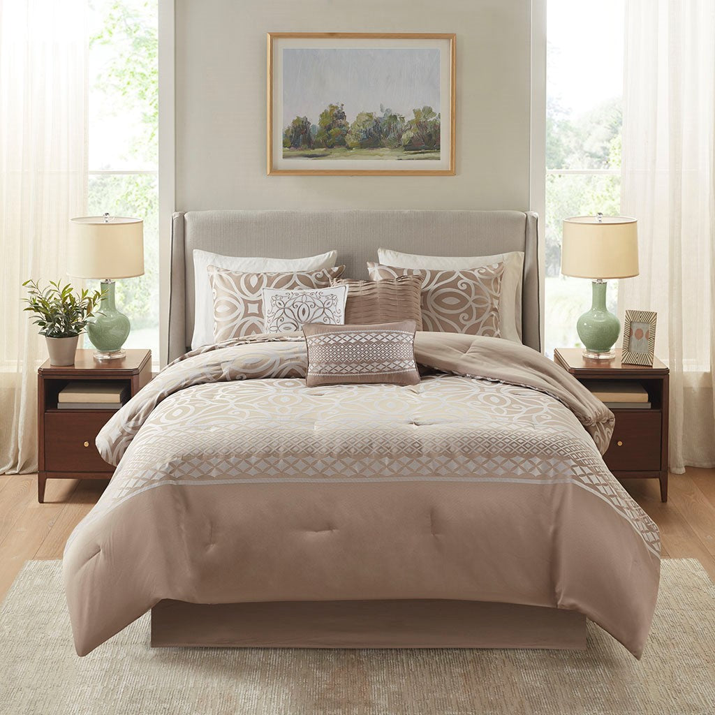 Carina 7 Piece Jacquard Comforter Set