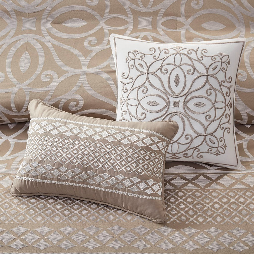 Carina 7 Piece Jacquard Comforter Set