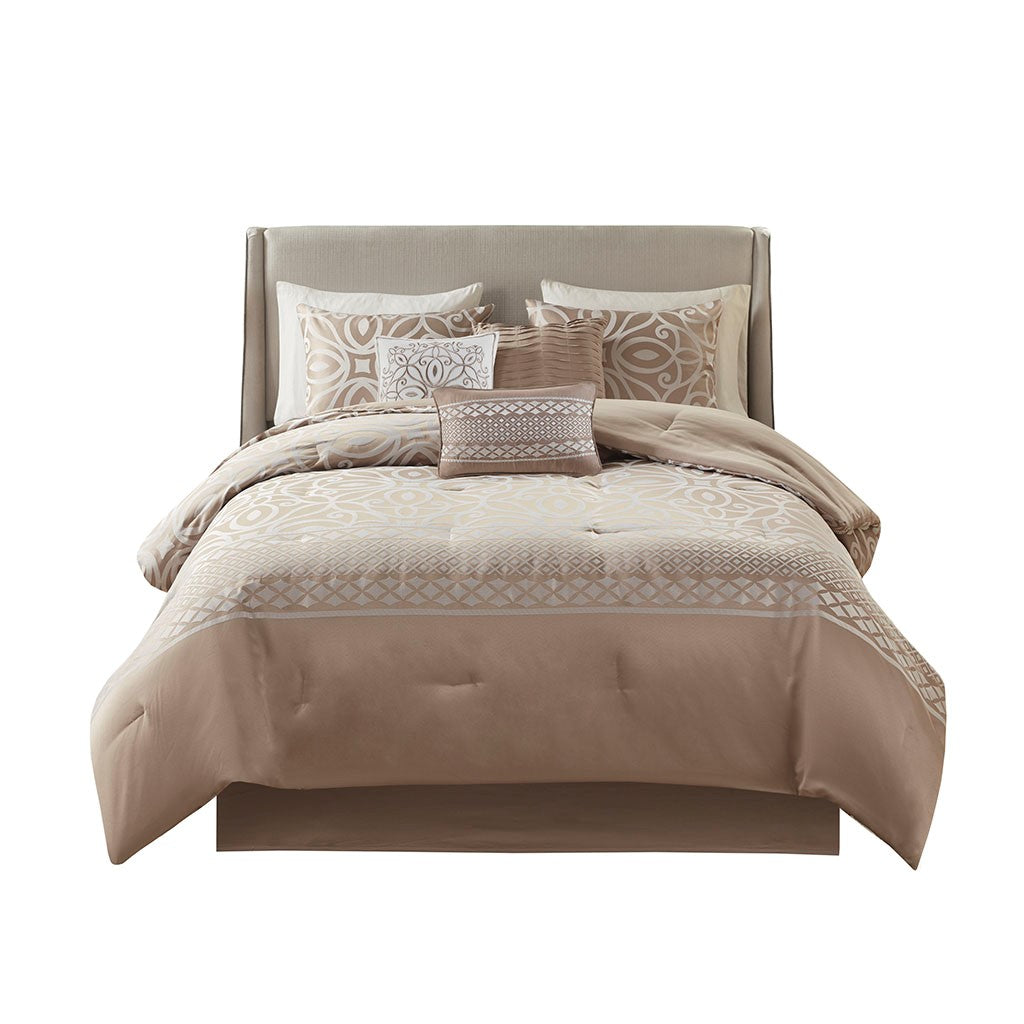 Carina 7 Piece Jacquard Comforter Set