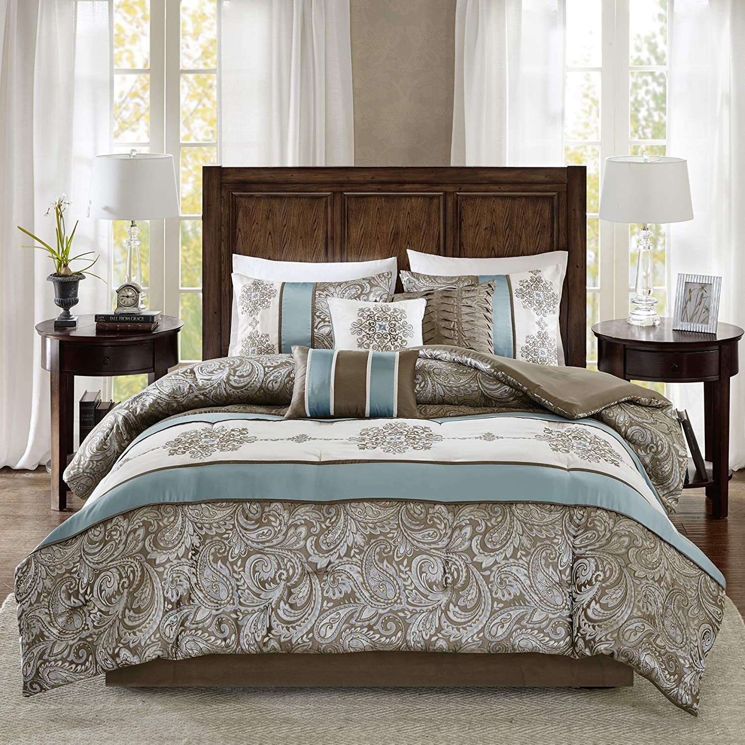 Caroline Blue 7-Piece Comforter Set Comforter Sets By Olliix/JLA HOME (E & E Co., Ltd)