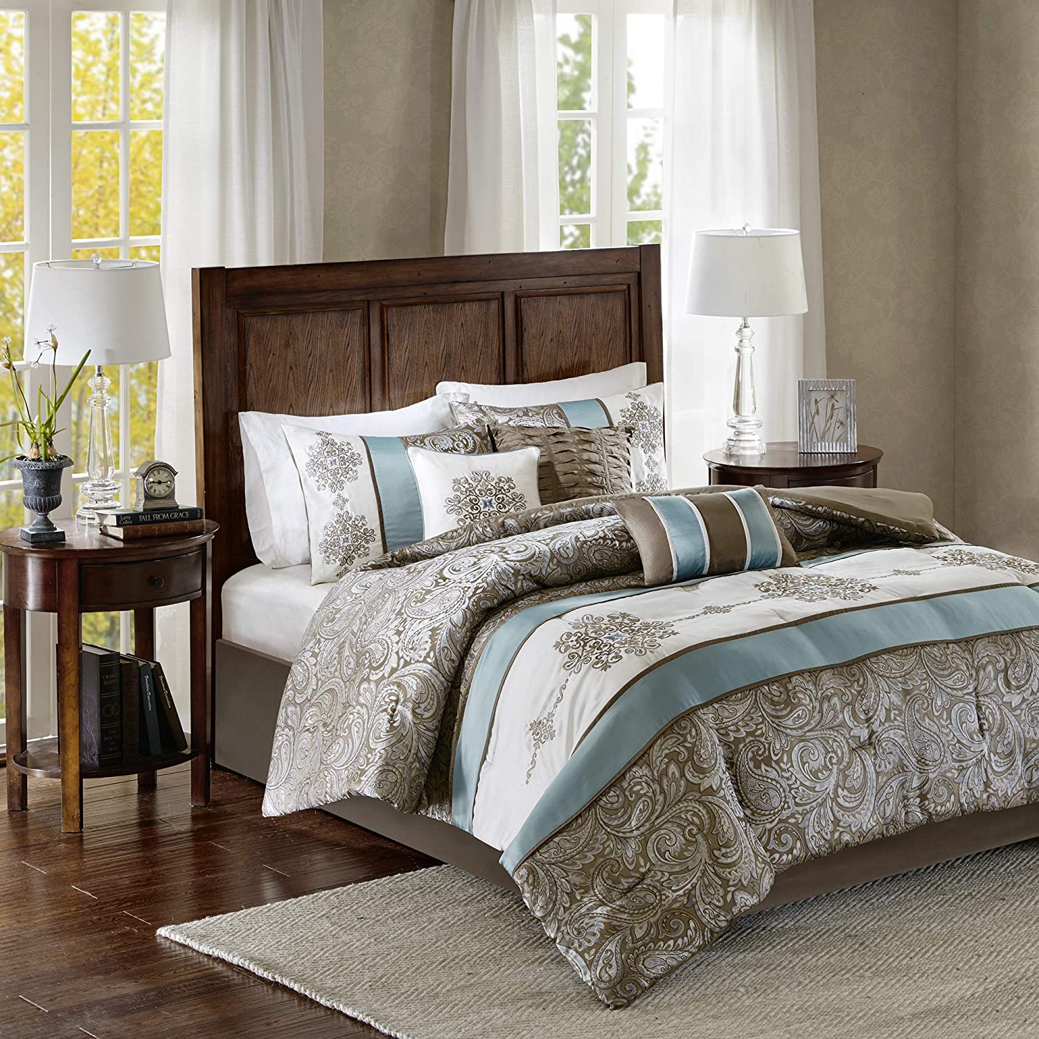 Caroline Blue 7-Piece Comforter Set Comforter Sets By Olliix/JLA HOME (E & E Co., Ltd)