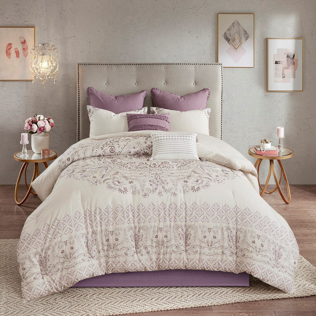 Elise Purple 8-Piece Comforter Set Comforter Sets By Olliix/JLA HOME (E & E Co., Ltd)