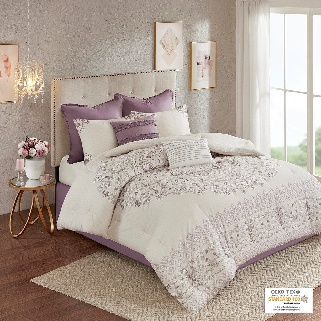 Elise Purple 8-Piece Comforter Set Comforter Sets By Olliix/JLA HOME (E & E Co., Ltd)