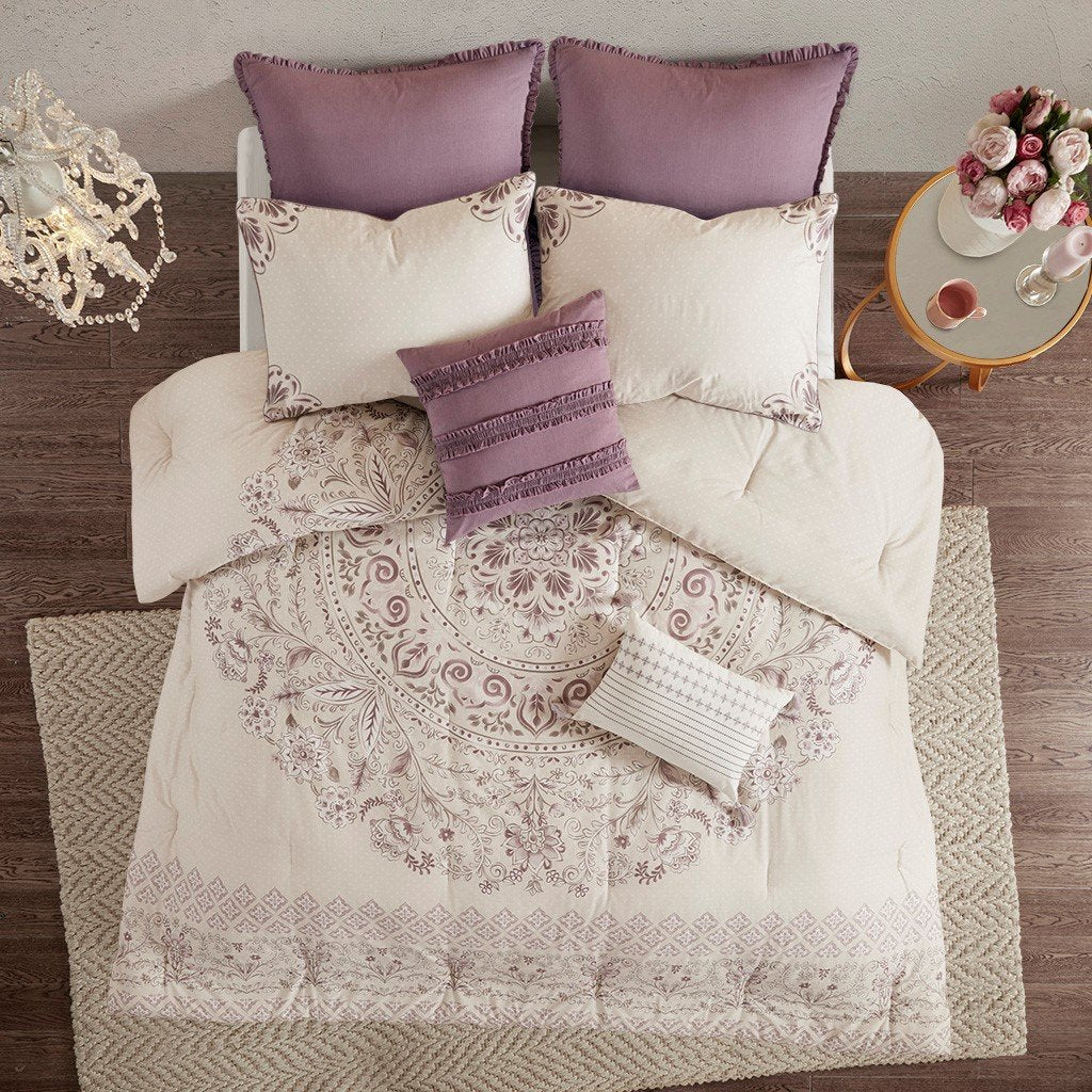 Elise Purple 8-Piece Comforter Set Comforter Sets By Olliix/JLA HOME (E & E Co., Ltd)