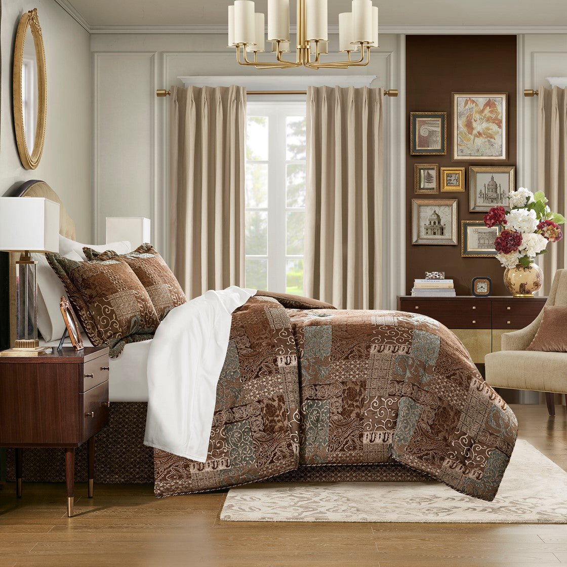 Galleria 4 Piece Brown Comforter Set