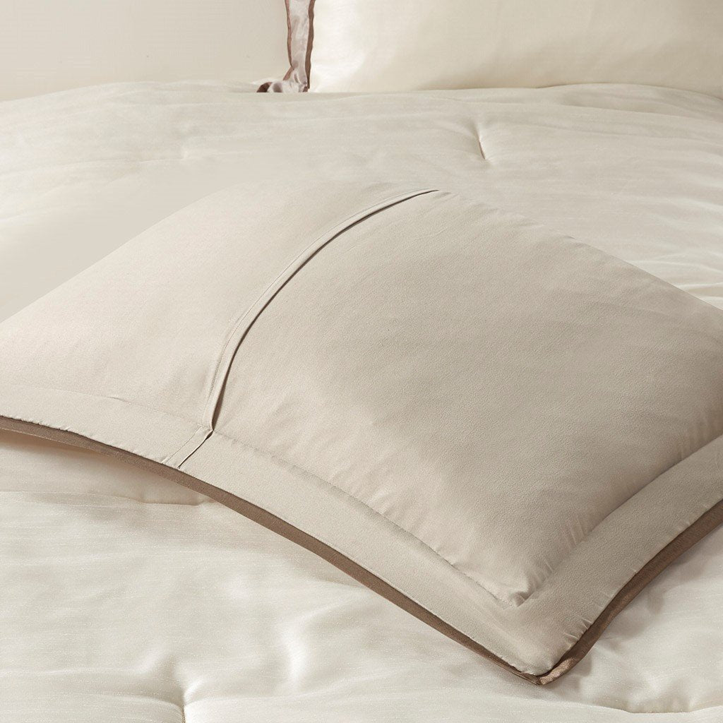 Genevieve Taupe/Brown 7-Piece Comforter Set Comforter Sets By Olliix/JLA HOME (E & E Co., Ltd)