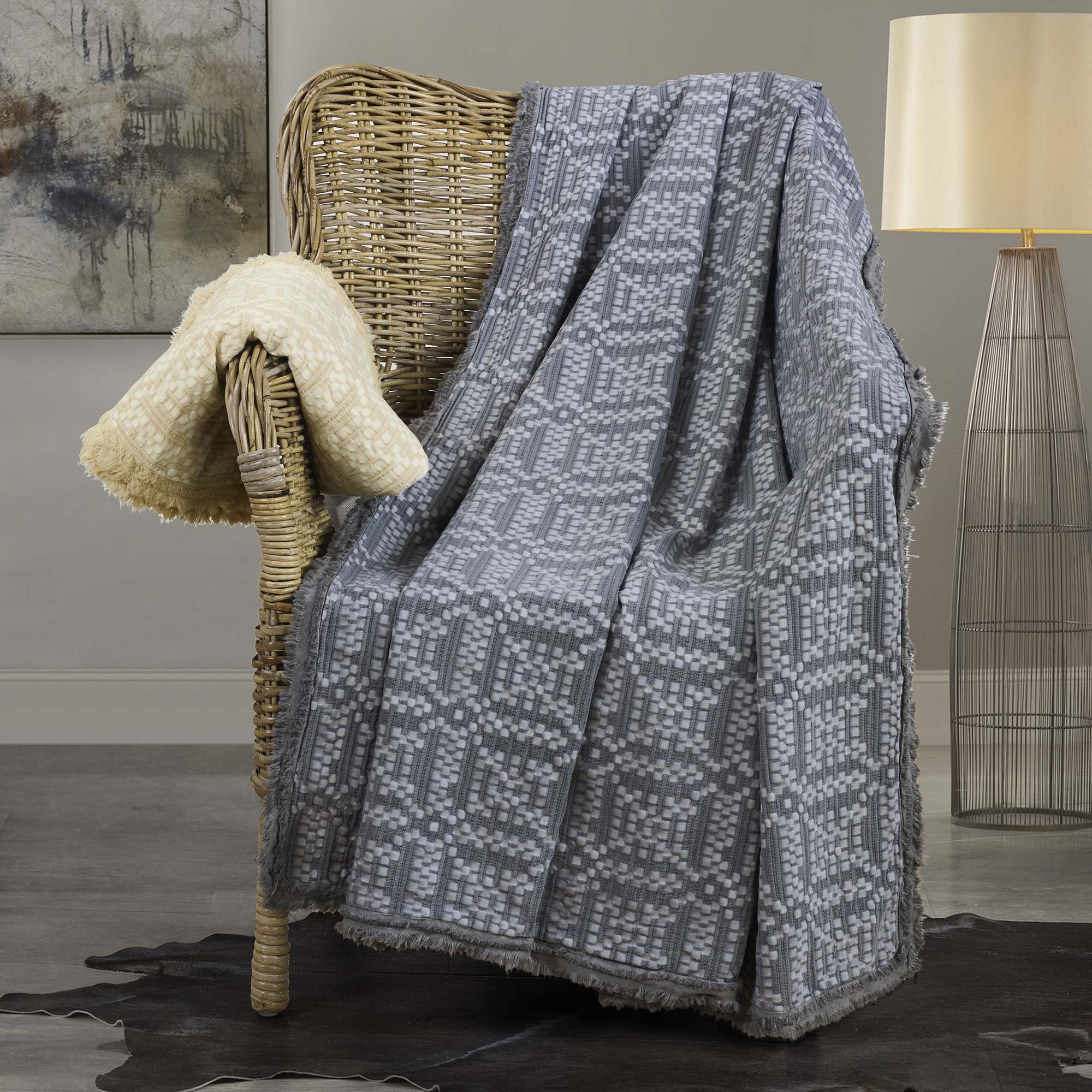 Grid Grey Throw Throws By Donna Sharp