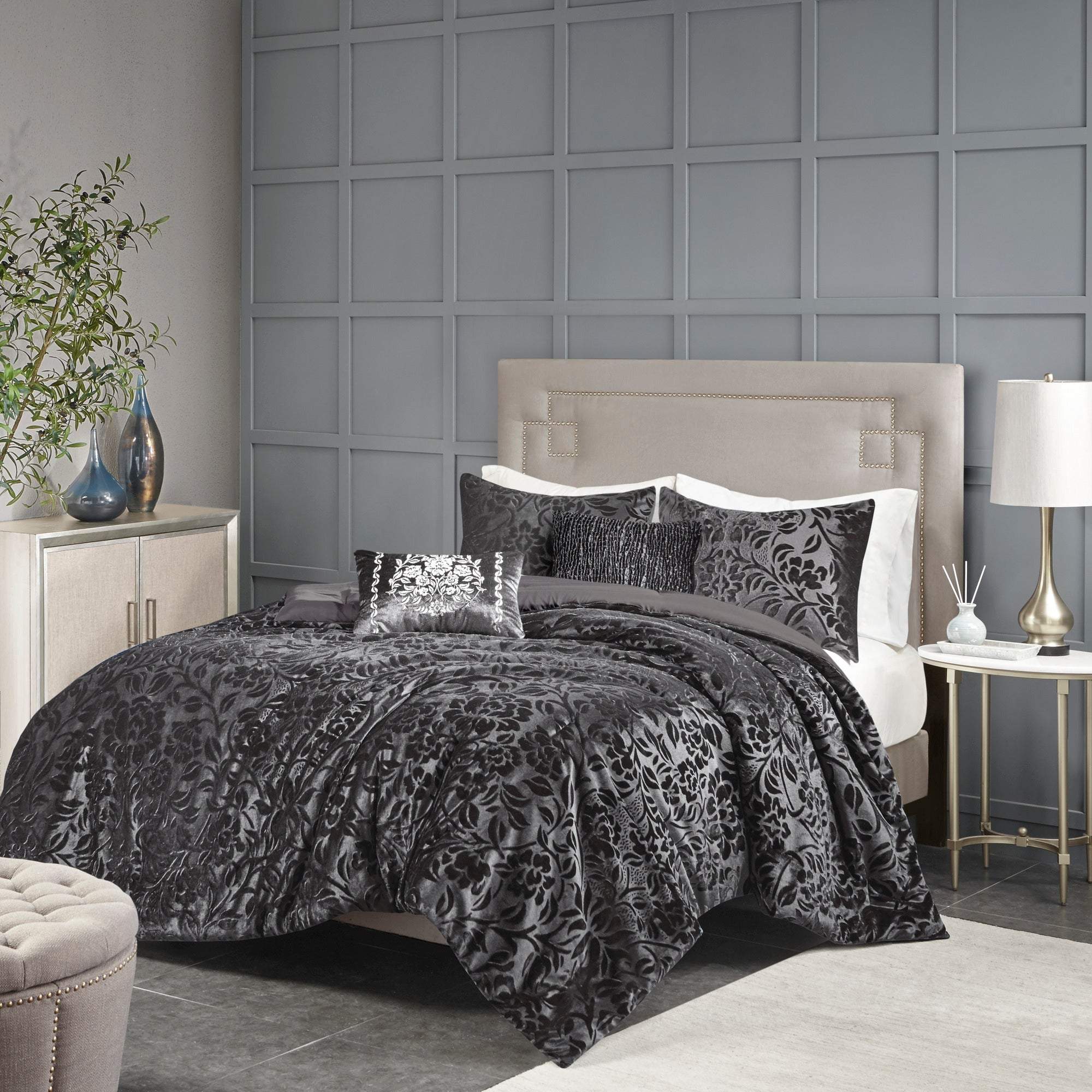 Irene Grey 5-Piece Comforter Set Comforter Sets By Olliix/JLA HOME (E & E Co., Ltd)