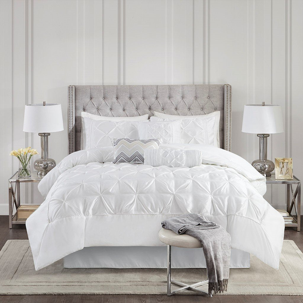 Laurel White 7-Piece Comforter Set Comforter Sets By Olliix/JLA HOME (E & E Co., Ltd)