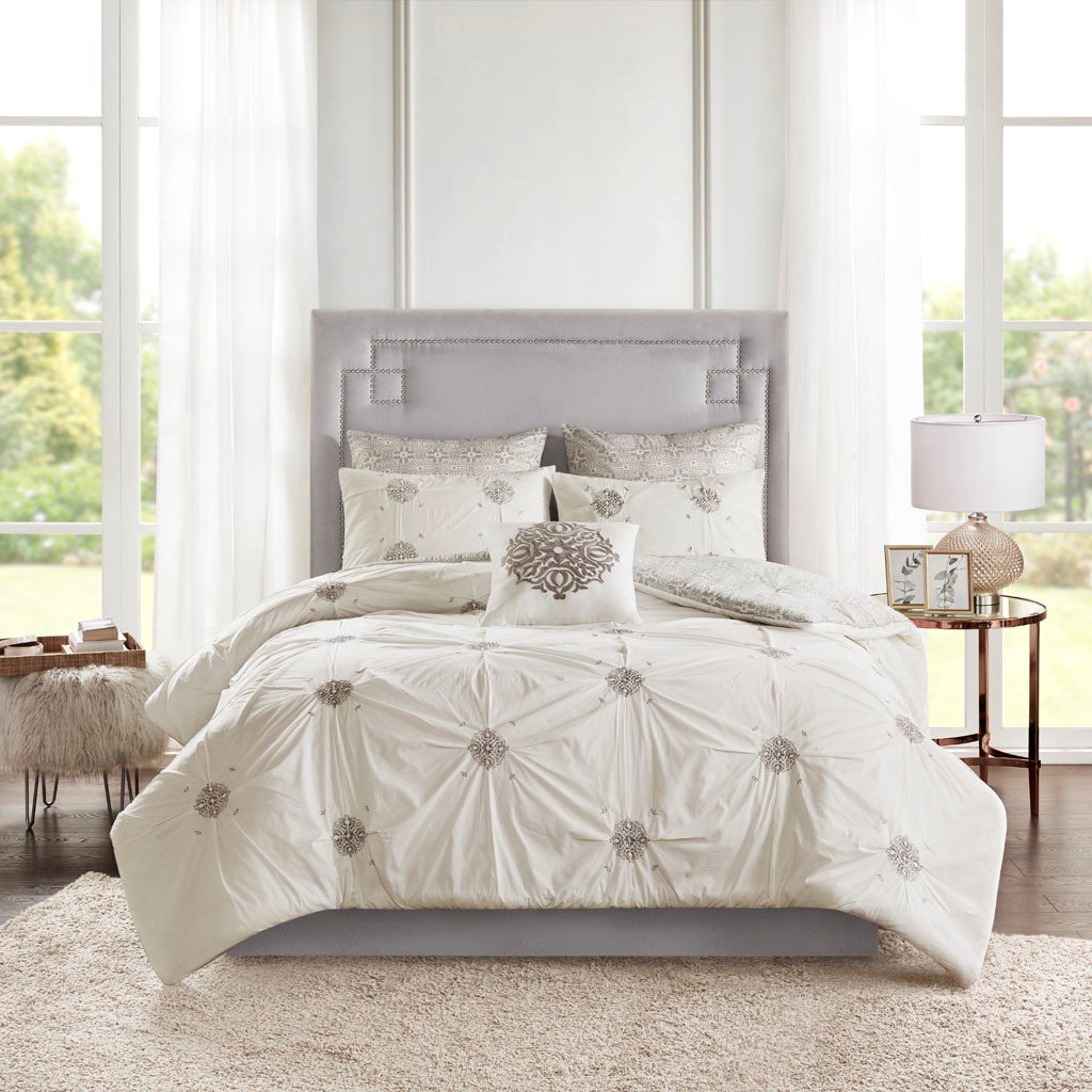 Malia Grey 6-Piece Comforter Set Comforter Sets By Olliix/JLA HOME (E & E Co., Ltd)