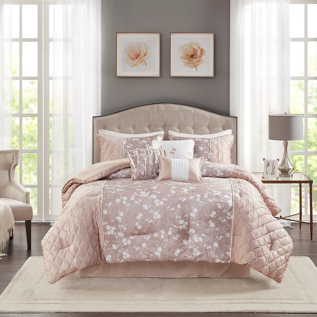 Marling Blush 7-Piece Comforter Set Comforter Sets By Olliix/JLA HOME (E & E Co., Ltd)