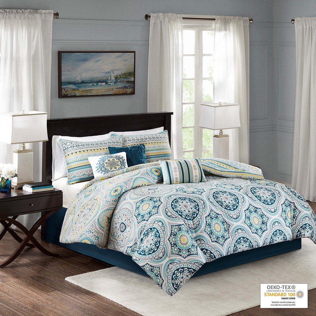 Richmond Teal 7-Piece Comforter Set Comforter Sets By Olliix/JLA HOME (E & E Co., Ltd)