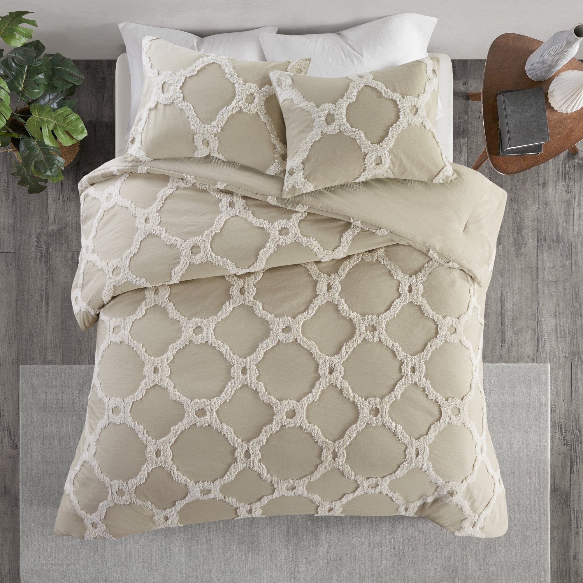 Pacey Taupe 3-Piece Comforter Set Comforter Sets By Olliix/JLA HOME (E & E Co., Ltd)