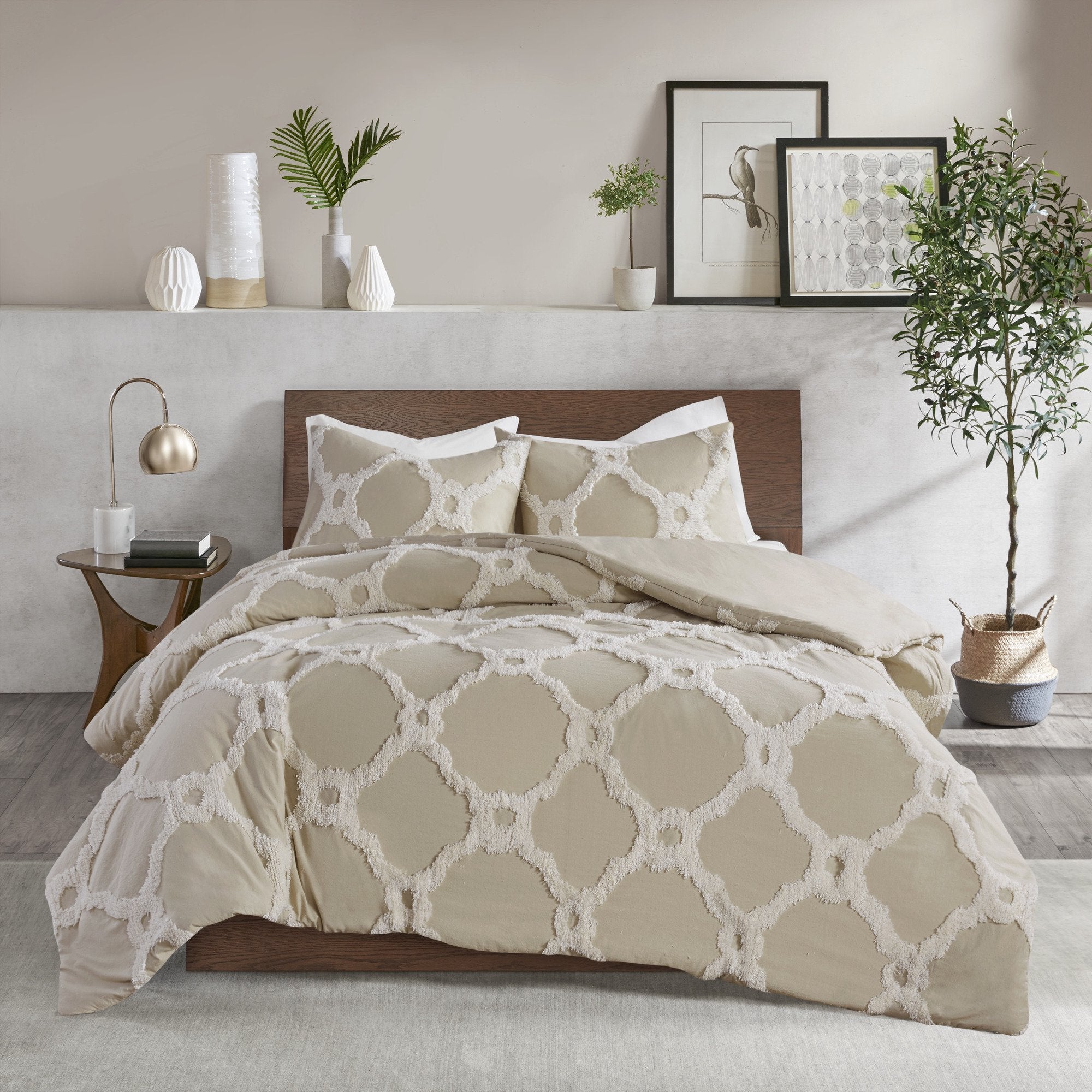 Pacey Taupe 3-Piece Comforter Set Comforter Sets By Olliix/JLA HOME (E & E Co., Ltd)