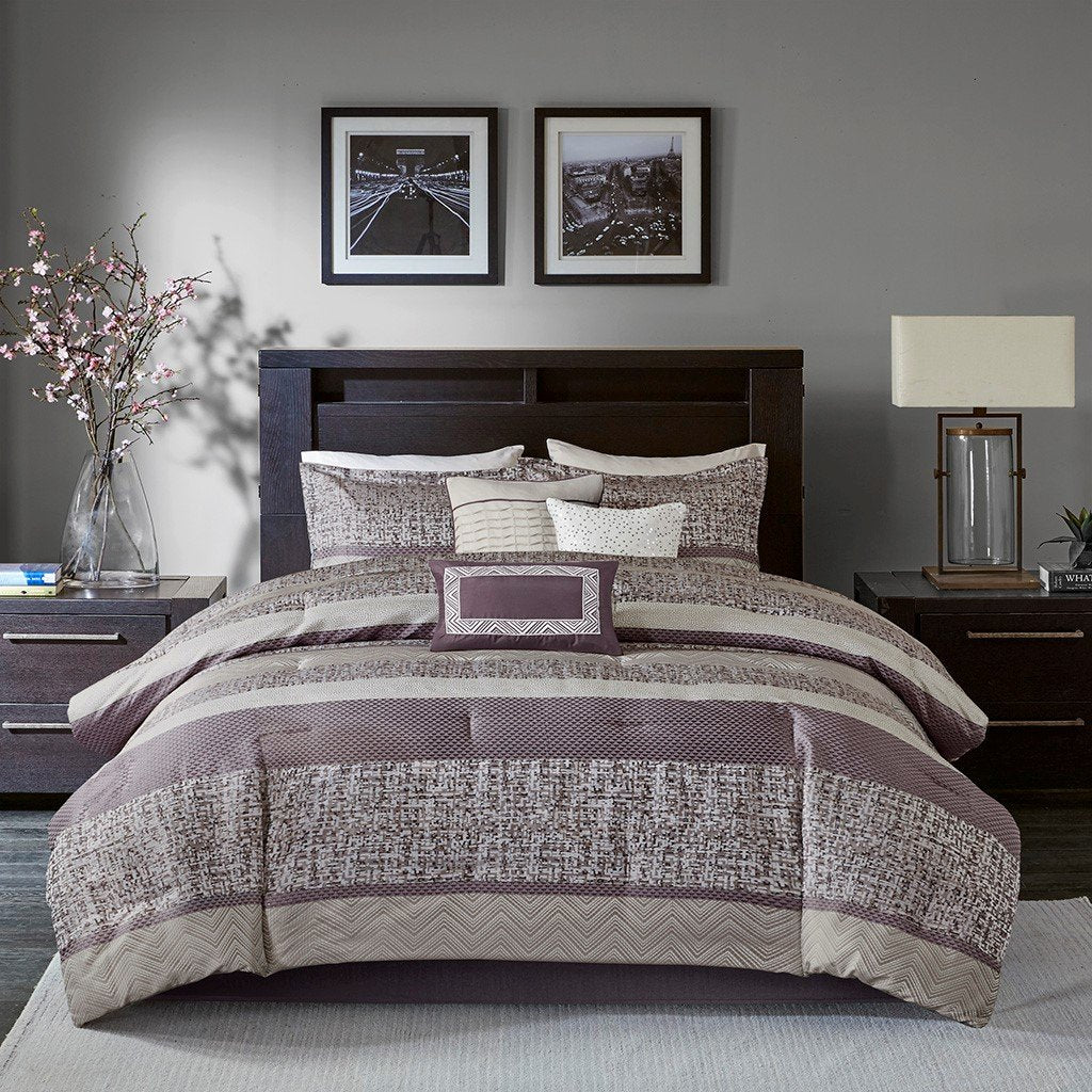 Rhapsody Purple 7-Piece Comforter Set Comforter Sets By Olliix/JLA HOME (E & E Co., Ltd)