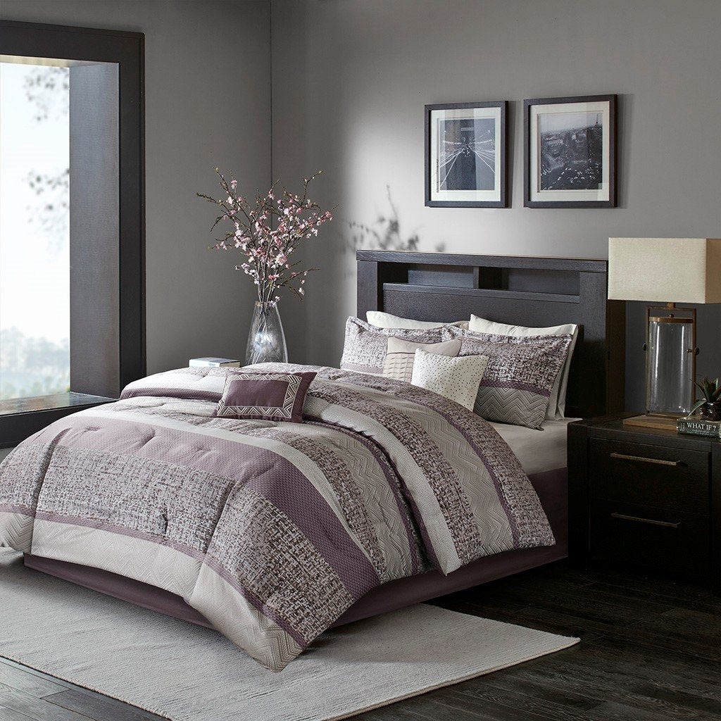 Rhapsody Purple 7-Piece Comforter Set Comforter Sets By Olliix/JLA HOME (E & E Co., Ltd)