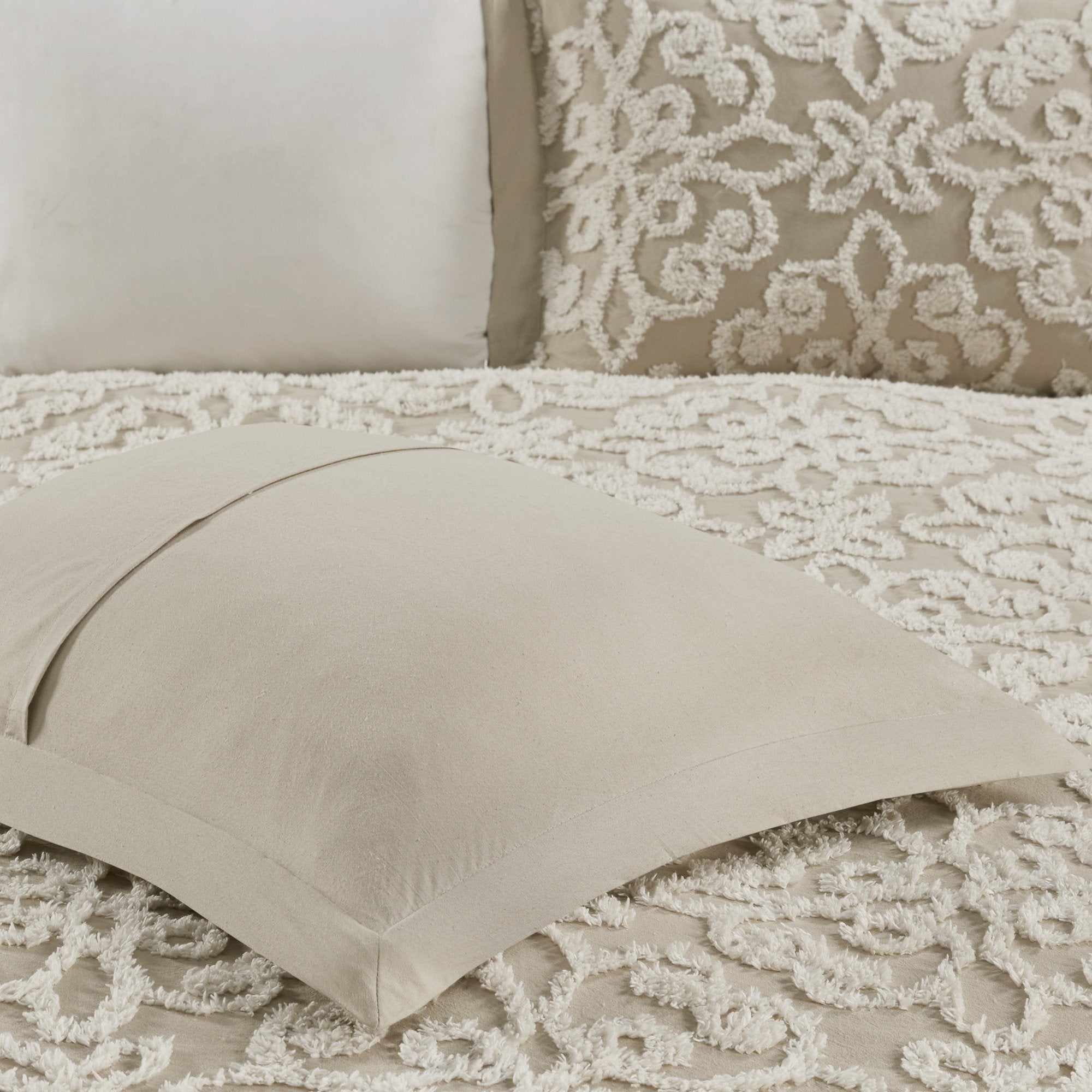 Sabrina Taupe 4-Piece Comforter Set Comforter Sets By Olliix/JLA HOME (E & E Co., Ltd)