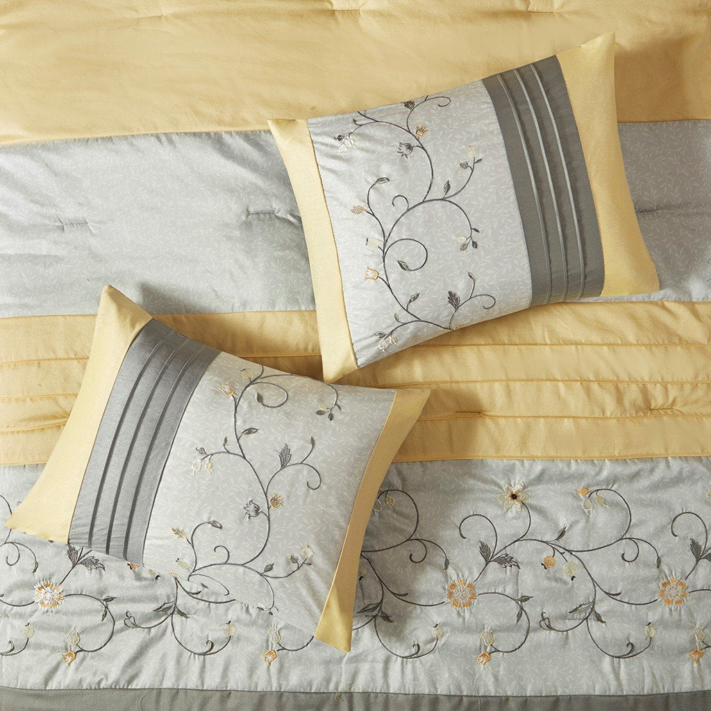 Serene Yellow 7-Piece Comforter Set Comforter Sets By Olliix/JLA HOME (E & E Co., Ltd)