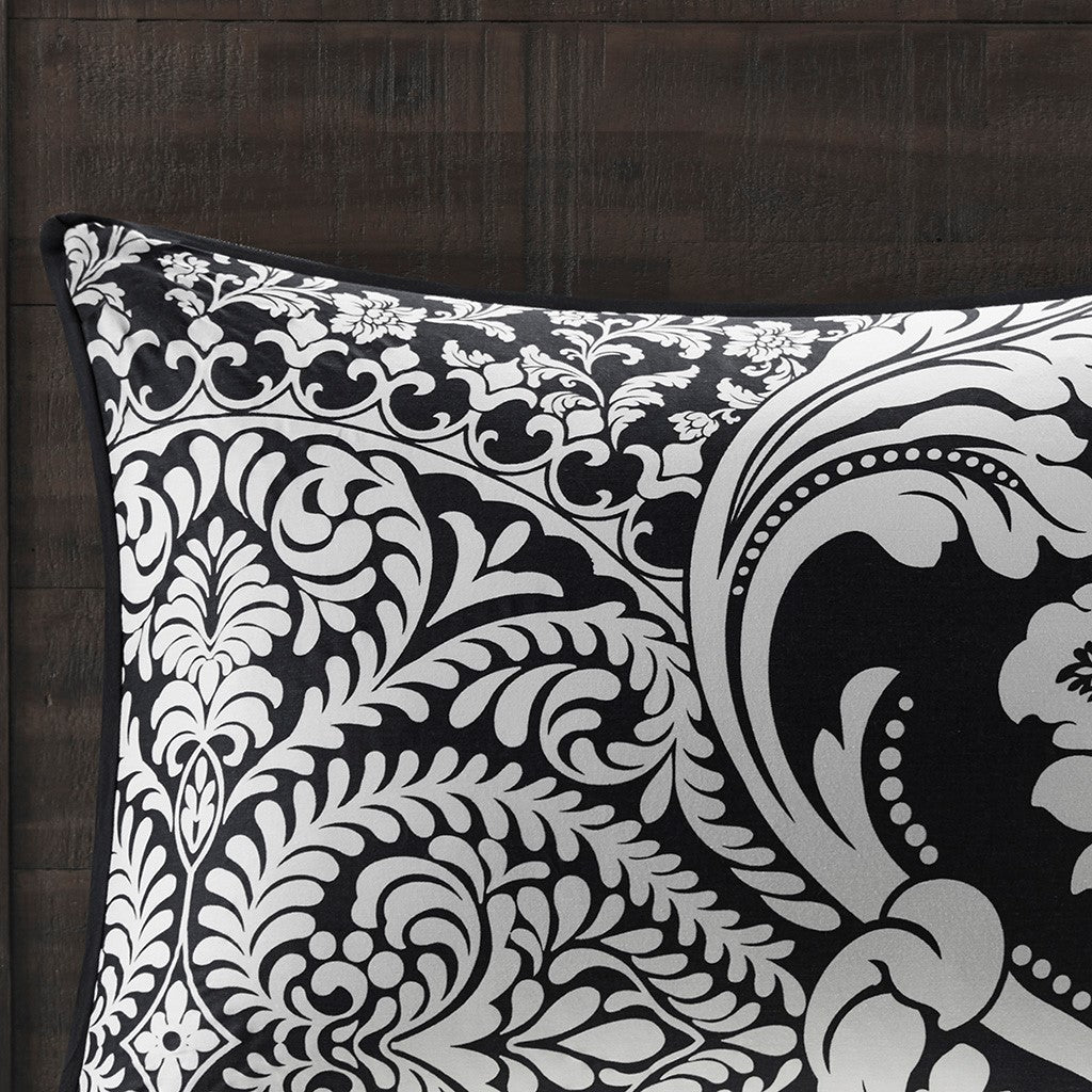 Vienna 7 Piece Cotton Printed Black Comforter Set