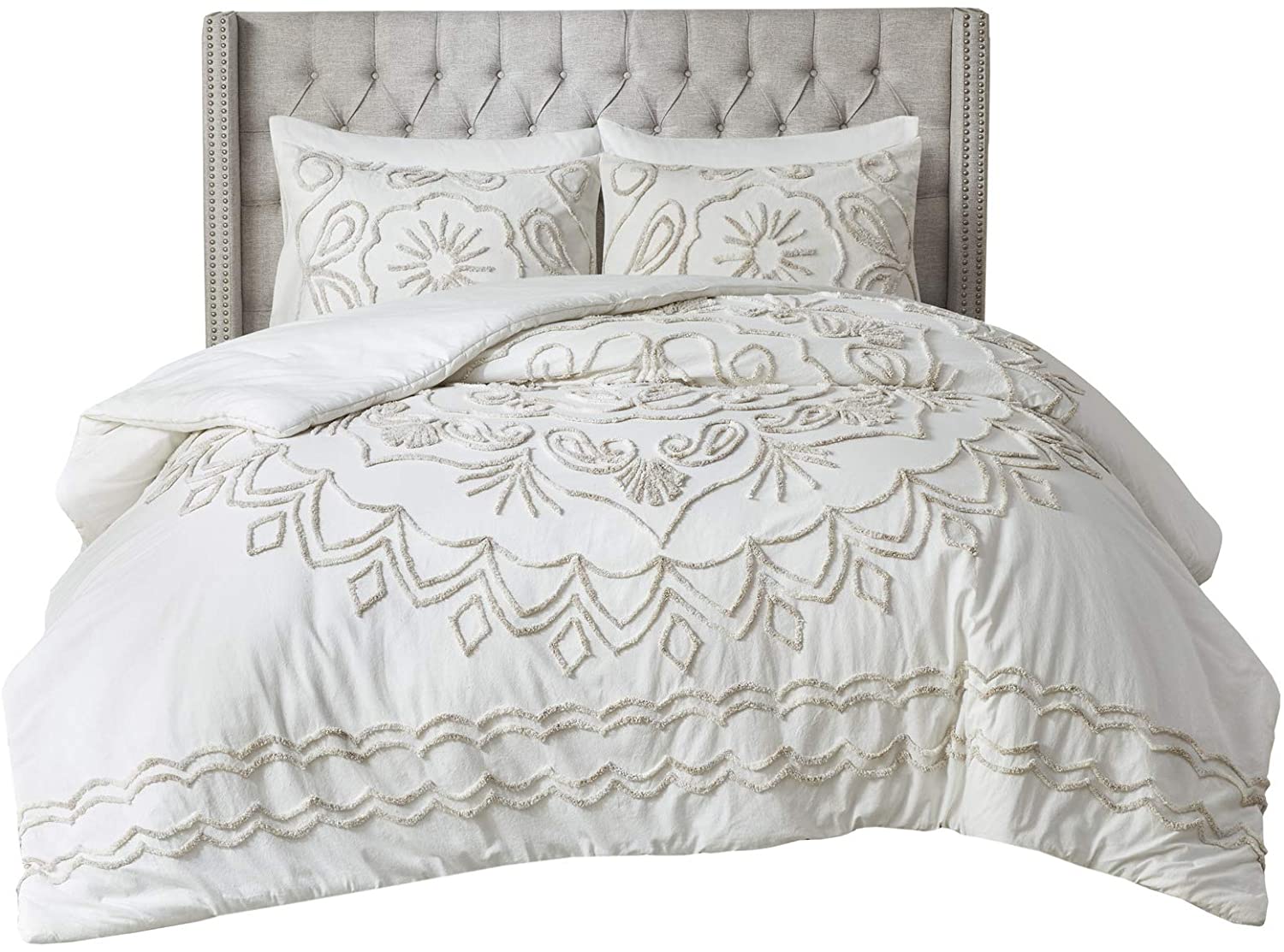 Violette Ivory/Taupe 3-Piece Comforter Set Comforter Sets By Olliix/JLA HOME (E & E Co., Ltd)