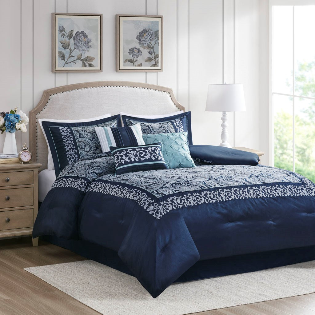 Whitney 7 Piece Jacquard Comforter Set