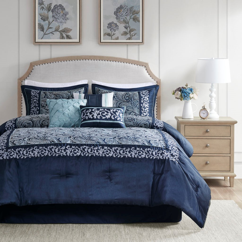 Whitney 7 Piece Jacquard Comforter Set