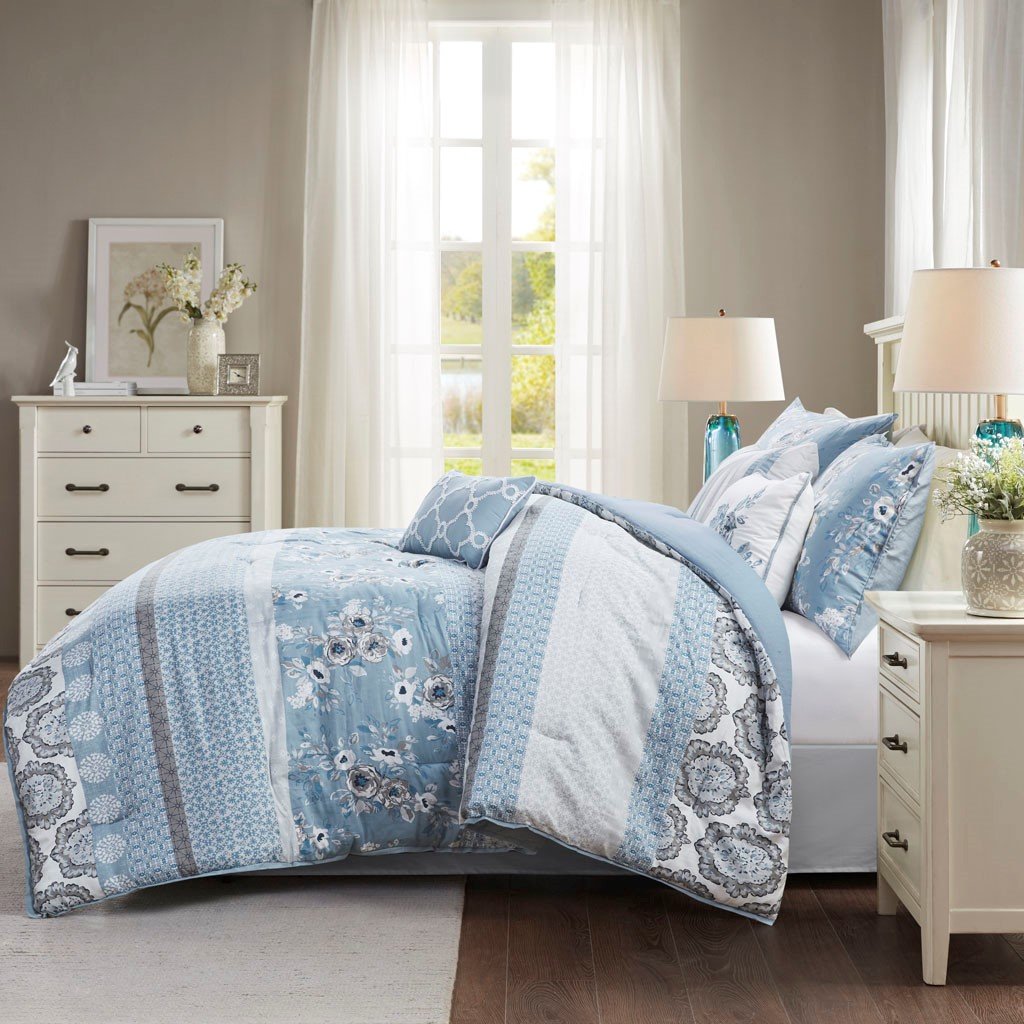 Willa Blue 7-Piece Comforter Set Comforter Sets By Olliix/JLA HOME (E & E Co., Ltd)