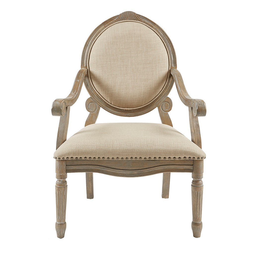 Brentwood Exposed Beige Wood Arm Chair