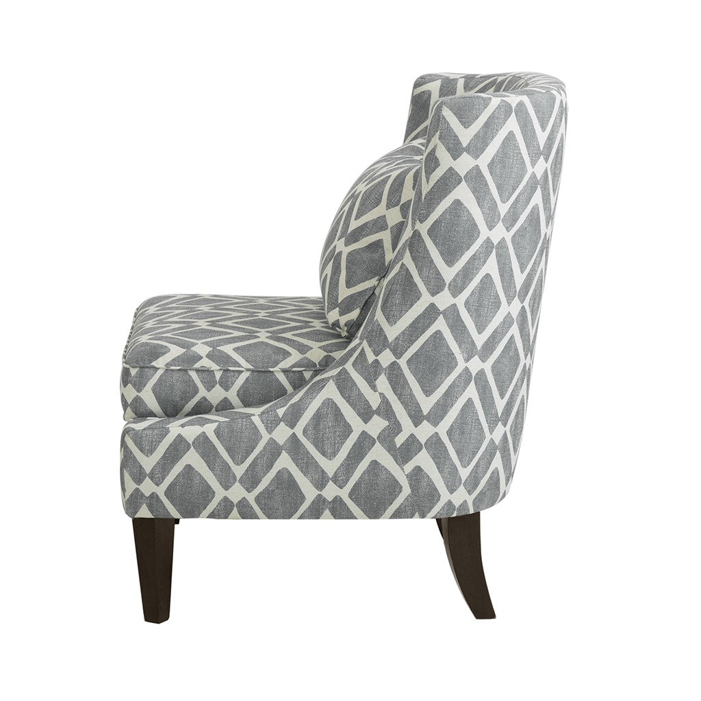 Waverly Swoop Grey Arm Chair