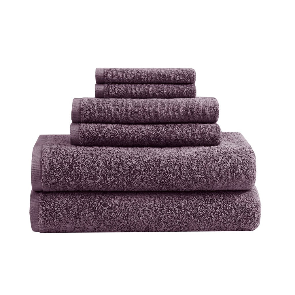 Aure 100% Cotton Solid 6 Piece Antimicrobial Towel Set