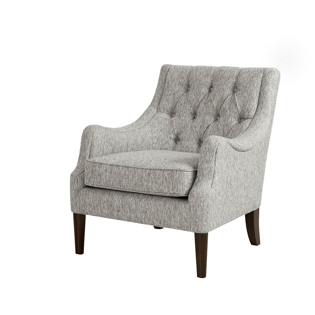 Qwen Button Tufted Grey Accent Chair