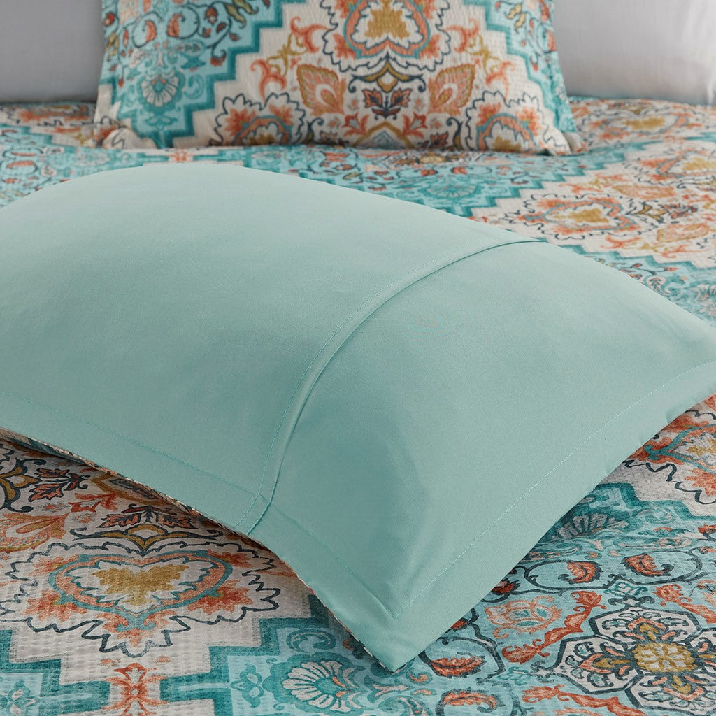 Deliah Seersucker Boho Printed Duvet Cover Set