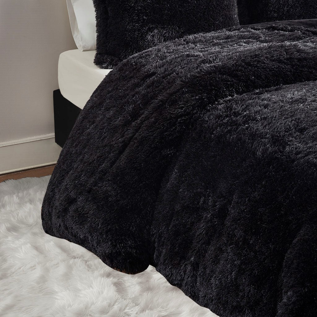 Malea Shaggy Fur Duvet Cover Set