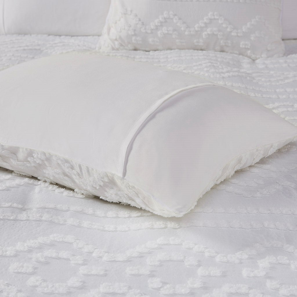 Annie Solid Clipped Jacquard Duvet Cover Set