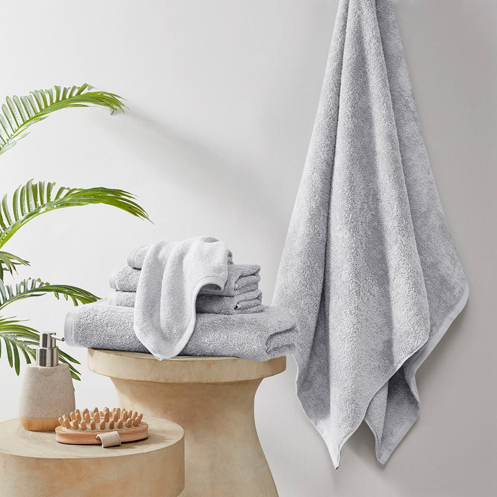 Aure 100% Cotton Solid 6 Piece Antimicrobial Towel Set