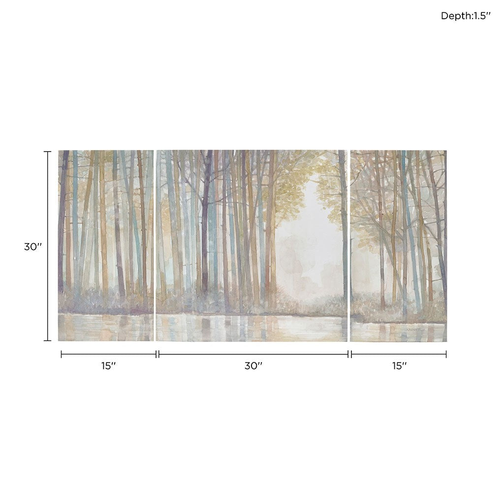 Forest Reflections Gel Coated Canvas Set of 3